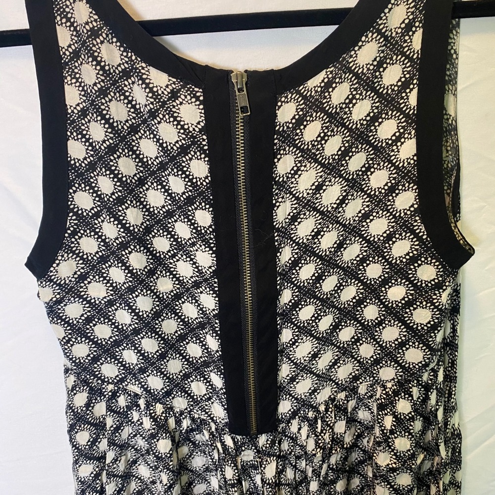 Free People Mini Dress Womens Small Black White Sunburst Boho Festival Sundress - Picture 4 of 8